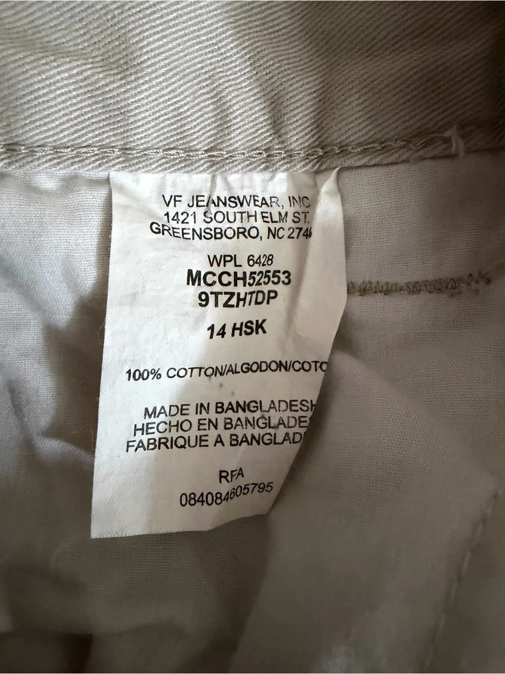 NWT Kids WRANGLER Originals Khaki Zip-Off Pants to Shorts 14 HUSKY 100% Cotton